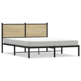 Estructura de cama sin colchón metal roble Sonoma 140x190 cm