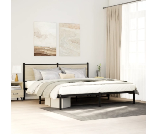 Estructura de cama sin colchón metal roble Sonoma 183x213 cm