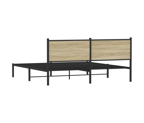 Estructura de cama sin colchón metal roble Sonoma 183x213 cm