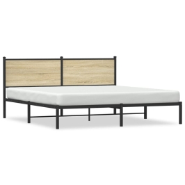 Estructura de cama sin colchón metal roble Sonoma 183x213 cm