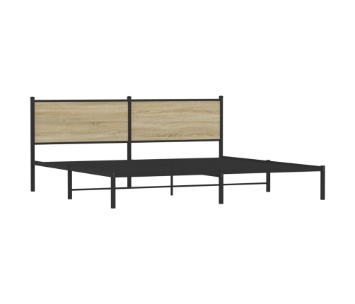 Estructura de cama sin colchón metal roble Sonoma 193x203 cm