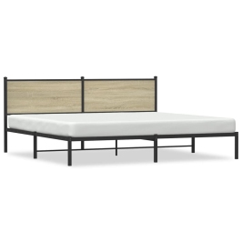 Estructura de cama sin colchón metal roble Sonoma 193x203 cm
