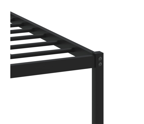 Estructura de cama con cabecero metal marrón roble 90x190 cm