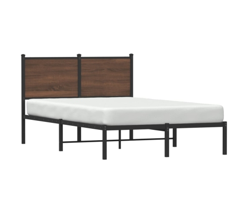 Estructura de cama sin colchón metal marrón roble 120x190 cm