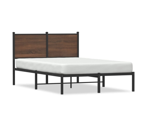 Estructura de cama sin colchón metal marrón roble 120x190 cm