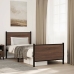 Estructura de cama sin colchón metal marrón roble 80x200 cm