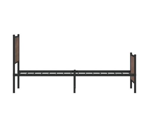 Estructura de cama sin colchón metal marrón roble 80x200 cm
