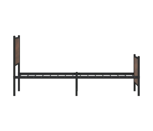 Estructura de cama sin colchón metal marrón roble 107x203 cm