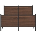 Estructura de cama sin colchón metal marrón roble 137x190 cm
