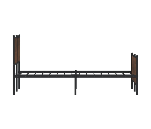 Estructura de cama sin colchón metal marrón roble 137x190 cm