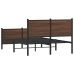 Estructura de cama sin colchón metal marrón roble 137x190 cm