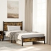 Estructura de cama sin colchón metal roble ahumado 107x203 cm