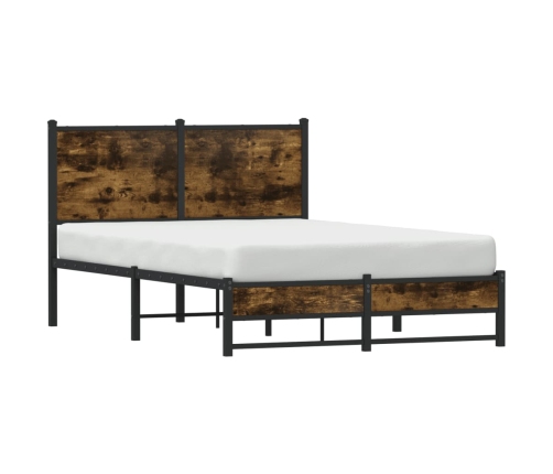 Estructura de cama sin colchón metal roble ahumado 120x200 cm