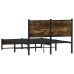 Estructura de cama sin colchón metal roble ahumado 120x200 cm