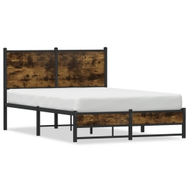 Estructura de cama sin colchón metal roble ahumado 120x200 cm