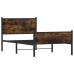 Estructura de cama sin colchón metal roble ahumado 107x203 cm