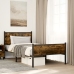 Estructura de cama sin colchón metal roble ahumado 107x203 cm