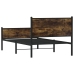 Estructura de cama sin colchón metal roble ahumado 107x203 cm