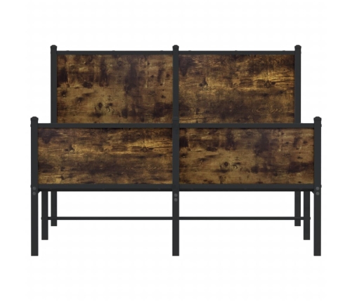 Estructura de cama sin colchón metal roble ahumado 120x190 cm