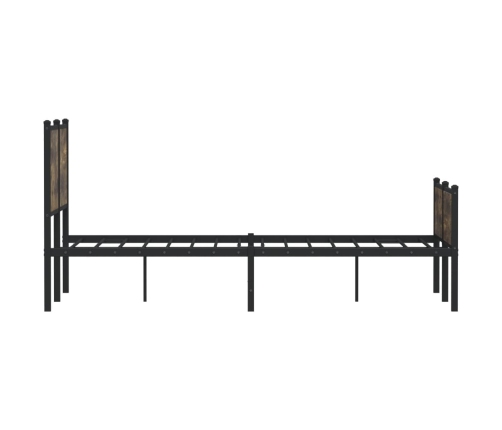 Estructura de cama sin colchón metal roble ahumado 120x190 cm