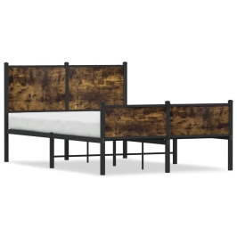 Estructura de cama sin colchón metal roble ahumado 120x190 cm