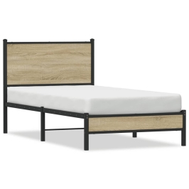 Estructura de cama sin colchón metal roble Sonoma 80x200 cm