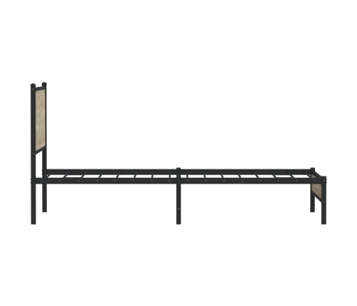 Estructura de cama con cabecero metal roble Sonoma 100x200 cm