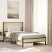 Estructura de cama sin colchón metal roble Sonoma 107x203 cm