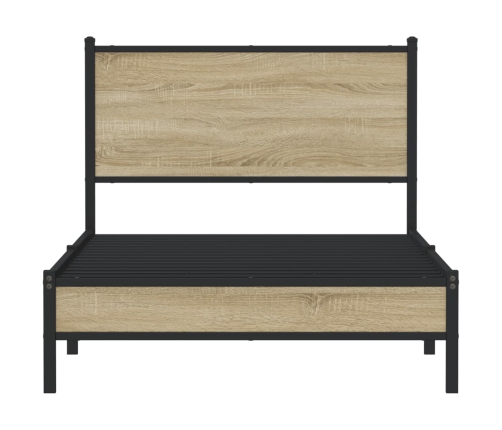 Estructura de cama sin colchón metal roble Sonoma 107x203 cm
