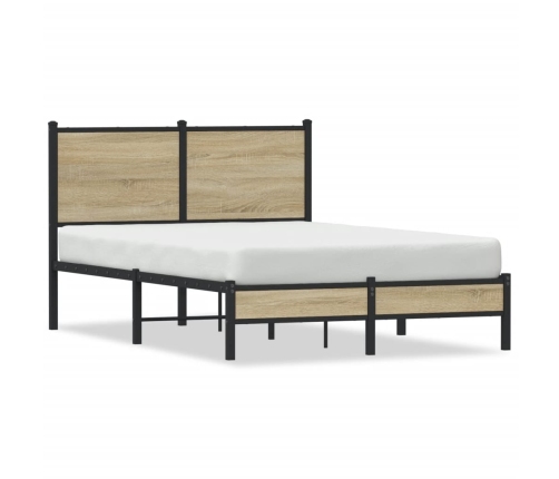 Estructura de cama sin colchón metal roble Sonoma 120x190 cm