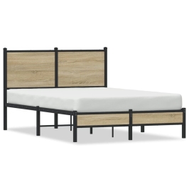 Estructura de cama sin colchón metal roble Sonoma 120x200 cm
