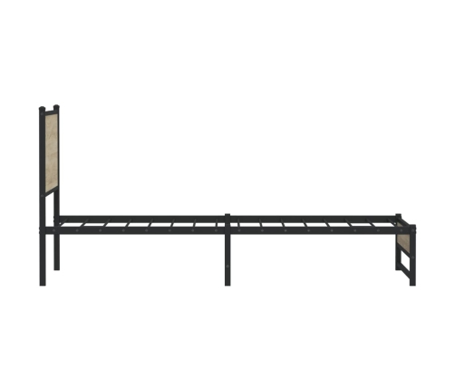 Estructura de cama sin colchón metal roble Sonoma 107x203 cm