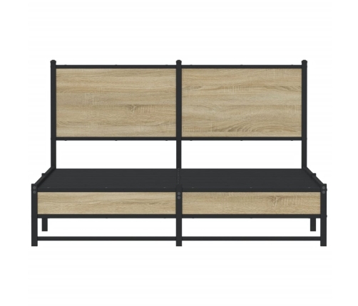 Estructura de cama sin colchón metal roble Sonoma 140x190 cm