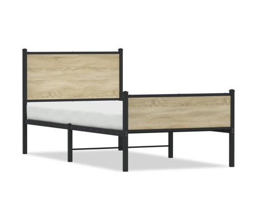 Estructura de cama sin colchón metal roble Sonoma 80x200 cm