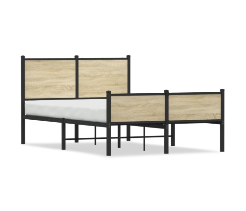 Estructura de cama sin colchón metal roble Sonoma 120x190 cm