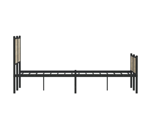 Estructura de cama sin colchón metal roble Sonoma 137x190 cm