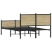 Estructura de cama sin colchón metal roble Sonoma 137x190 cm