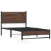 Estructura de cama sin colchón metal marrón roble 100x200 cm