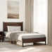 Estructura de cama sin colchón metal marrón roble 100x200 cm