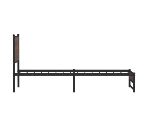 Estructura de cama sin colchón metal marrón roble 100x200 cm