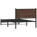 Estructura de cama sin colchón metal marrón roble 100x200 cm