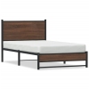 Estructura de cama sin colchón metal marrón roble 107x203 cm