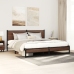Estructura de cama sin colchón metal marrón roble 160x200 cm