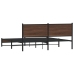 Estructura de cama sin colchón metal marrón roble 160x200 cm