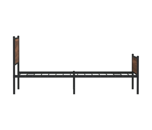 Estructura de cama sin colchón metal marrón roble 100x190 cm