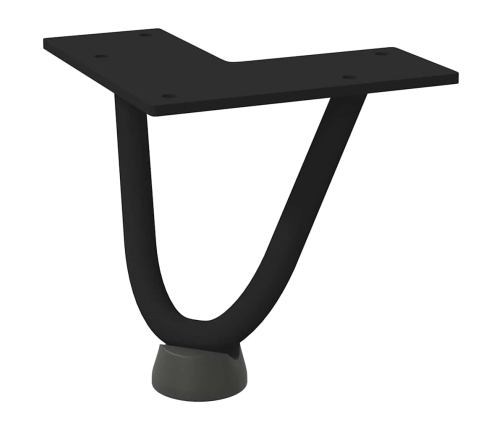 Patas de mesa tipo horquilla 4 unidades acero macizo negro 10cm