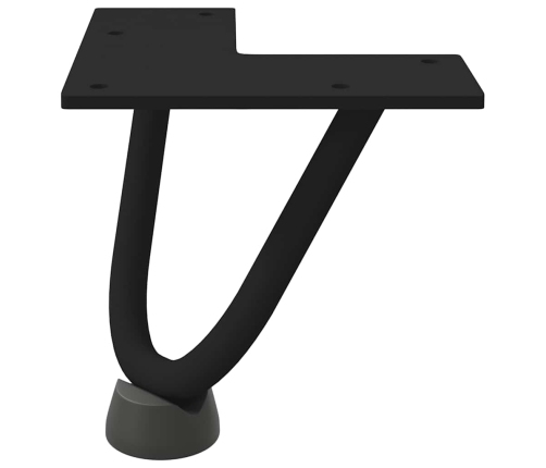 Patas de mesa tipo horquilla 4 unidades acero macizo negro 10cm