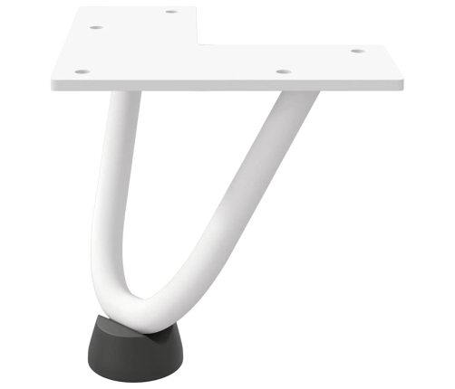 Patas de mesa tipo horquilla 4 uds acero macizo blanco 10 cm