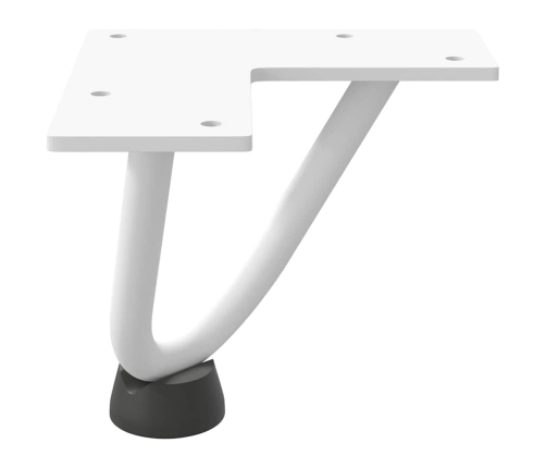 Patas de mesa tipo horquilla 4 uds acero macizo blanco 10 cm