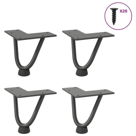 Patas de mesa tipo horquilla 4 uds acero macizo antracita 10 cm